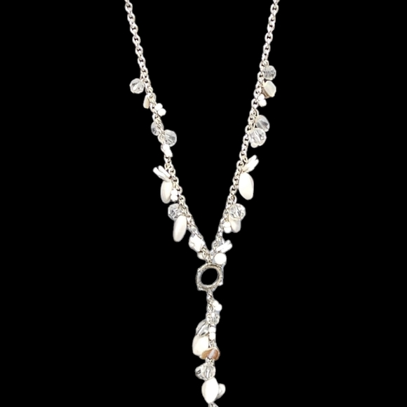 Silver and white statement necklace beads and lots of detail. - Picture 2 of 7